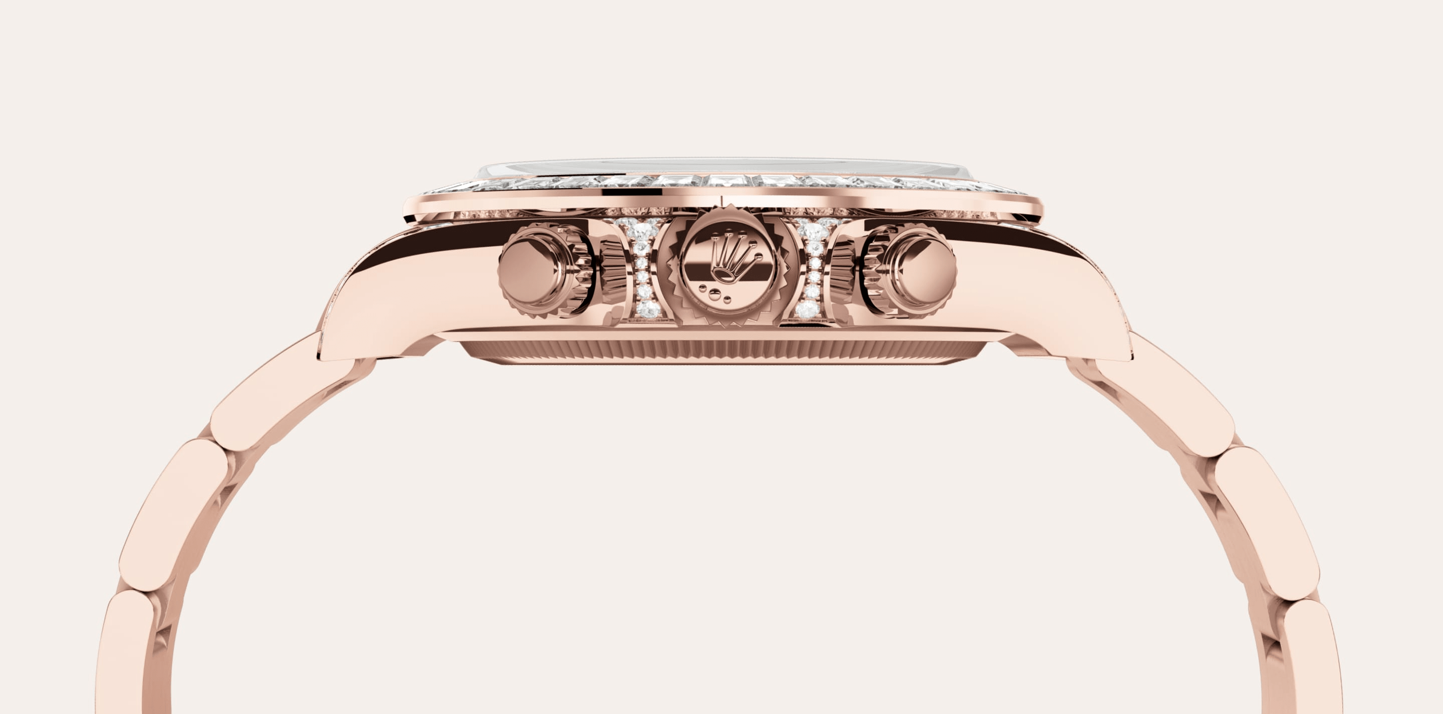 Rolex Cosmograph Daytona in 18 ct Everose gold with lugs set with diamonds, M126595TBR-0001 - Bucherer