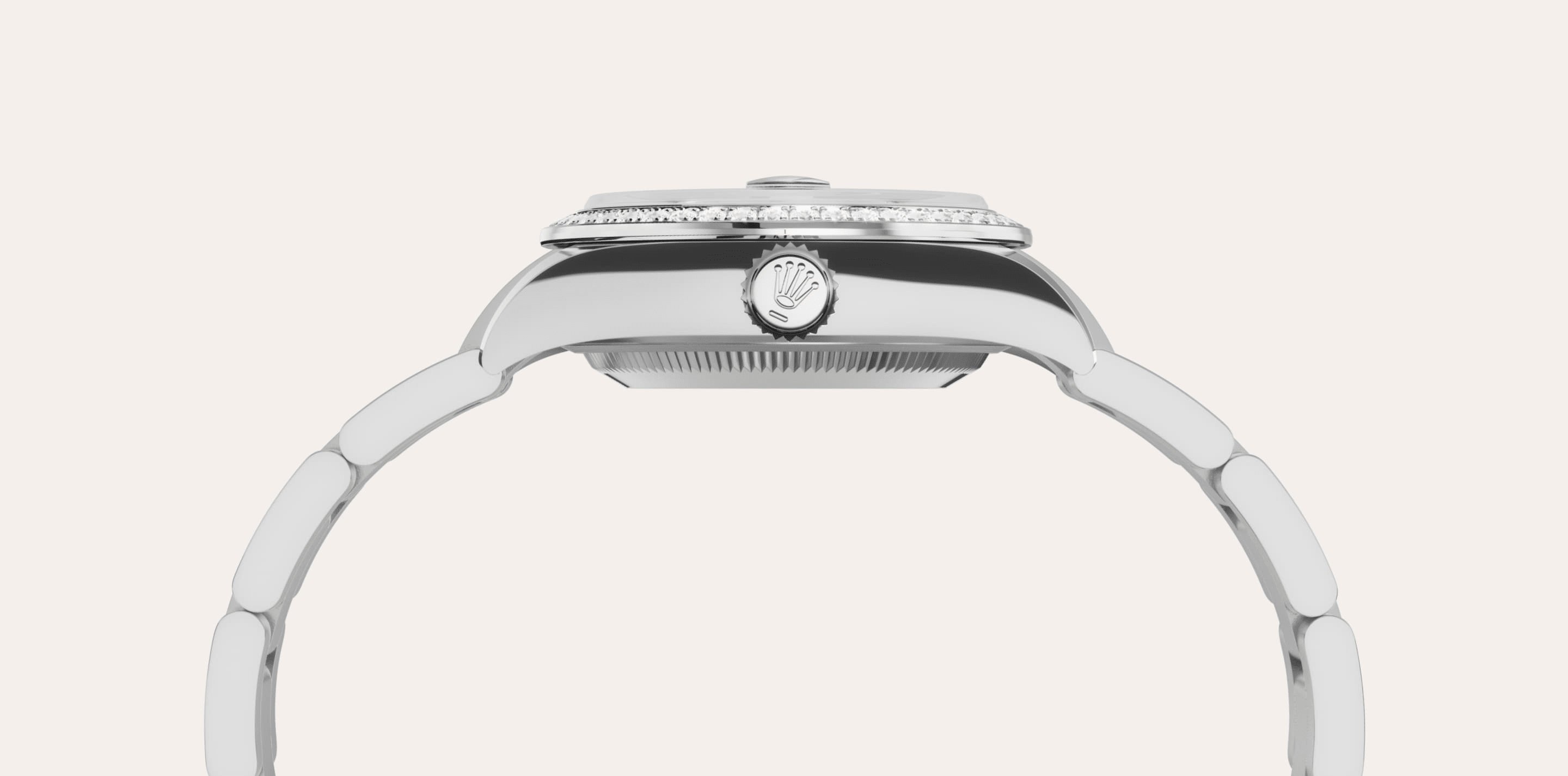 Rolex Lady-Datejust 28 
 en Rolesor gris – combinaison d’acier Oystersteel et d’or gris, M279384RBR-0004 - Bucherer