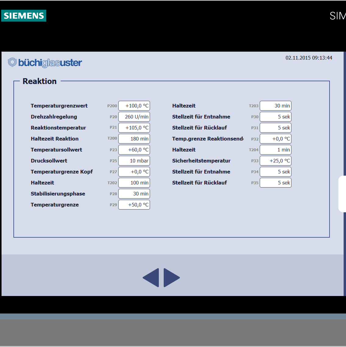 PLC controller parameter settings screen PLC controller parameter settings screen