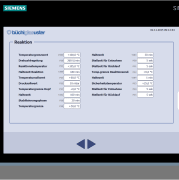 PLC controller parameter settings screen PLC controller parameter settings screen