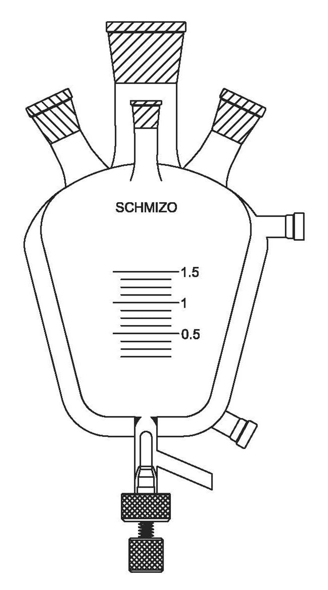 Jacketed sulphonating flask with bottom outlet Jacketed sulphonating flask with bottom outlet