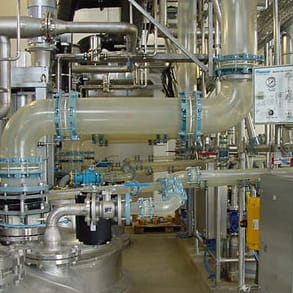 Conducto de vapors DN300 con recubrimiento de vidrio protector Conducto de vapors DN300 con recubrimiento de vidrio protector