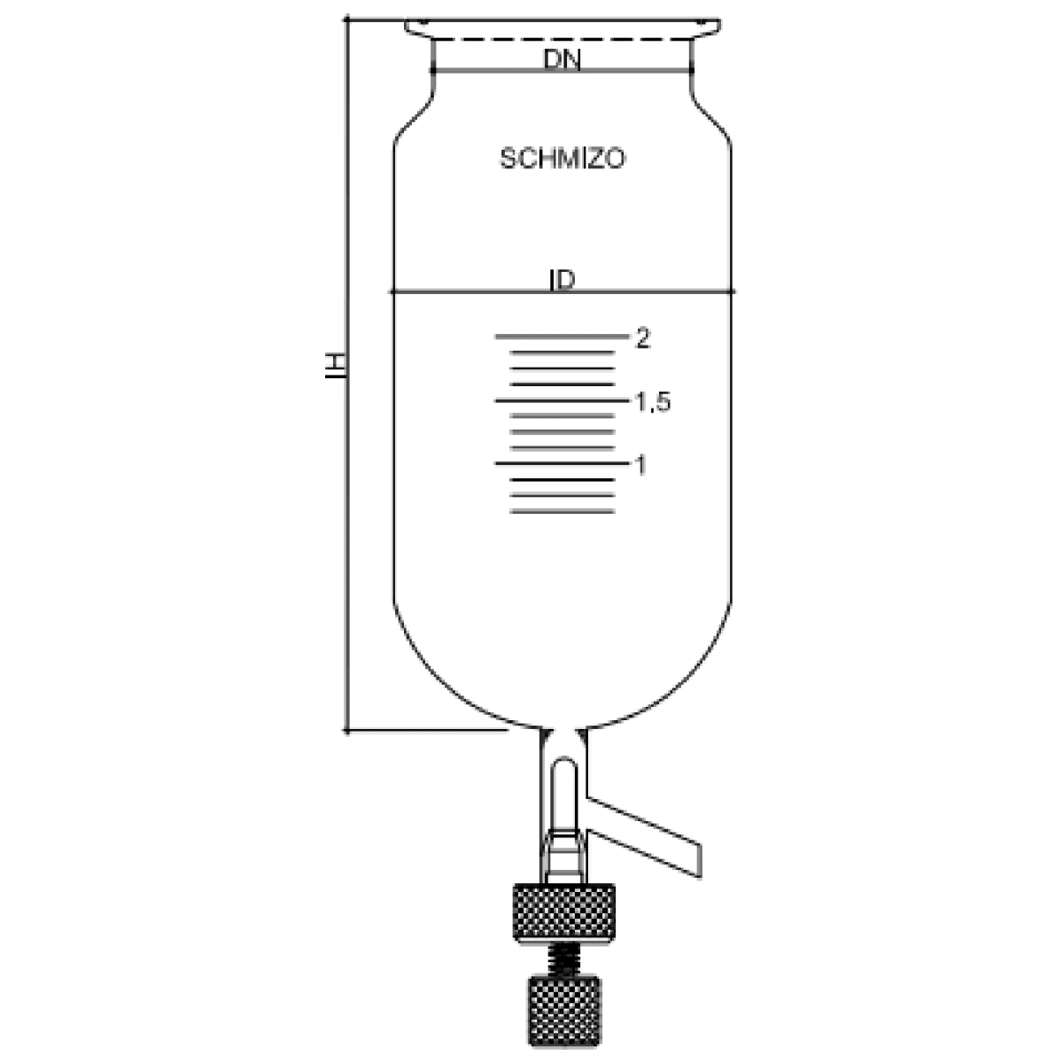 Vessel without heating jacket Vessel without heating jacket