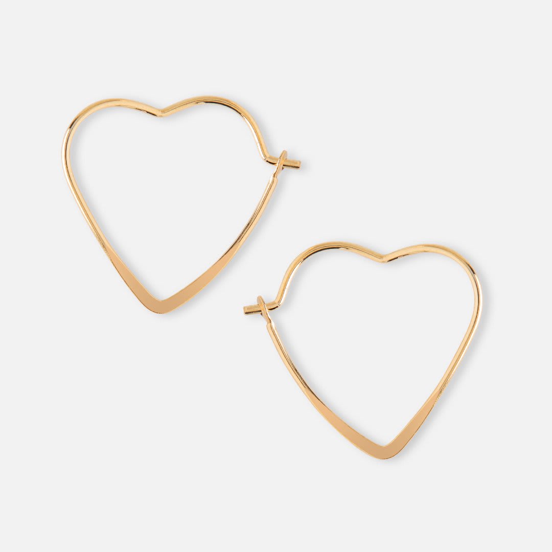Petite heart hoop earrings Clearance