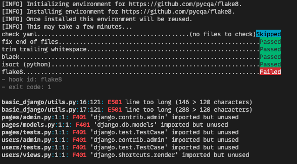 running pre-commit with flake8