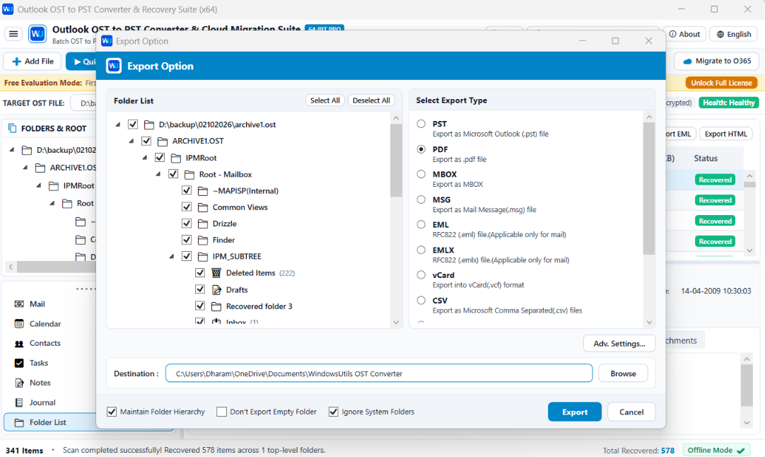 Corrupt OST to PST Converter - Preview Recovered OST Data