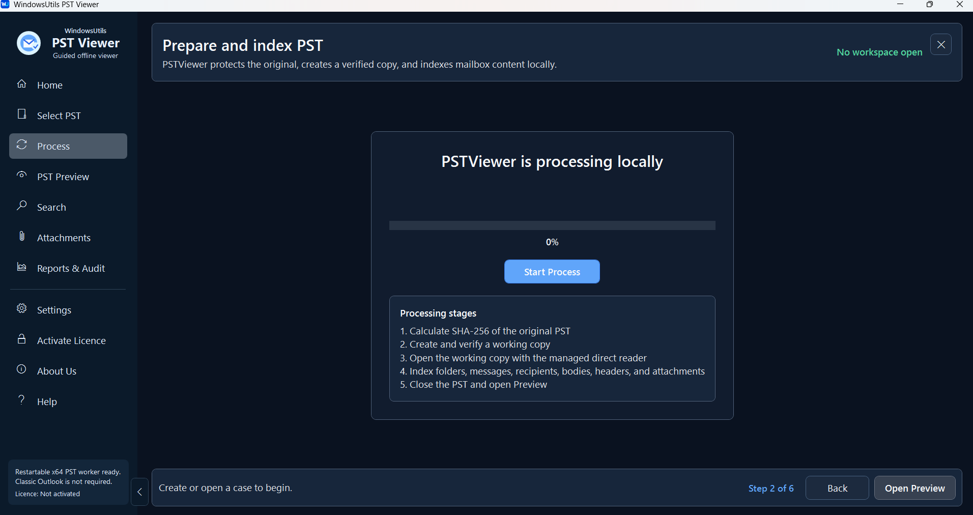 PST Viewer Pro - Start Windows