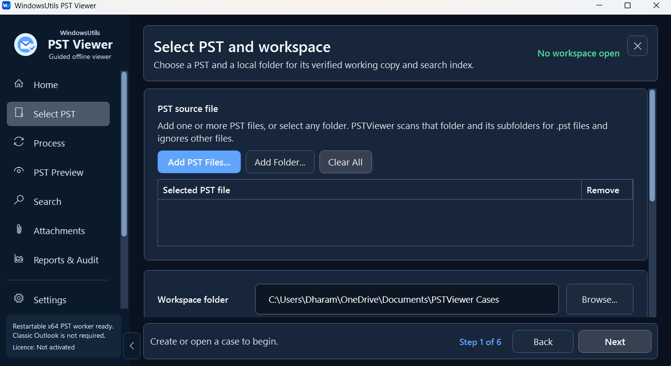 PST Viewer Pro - Select PST File