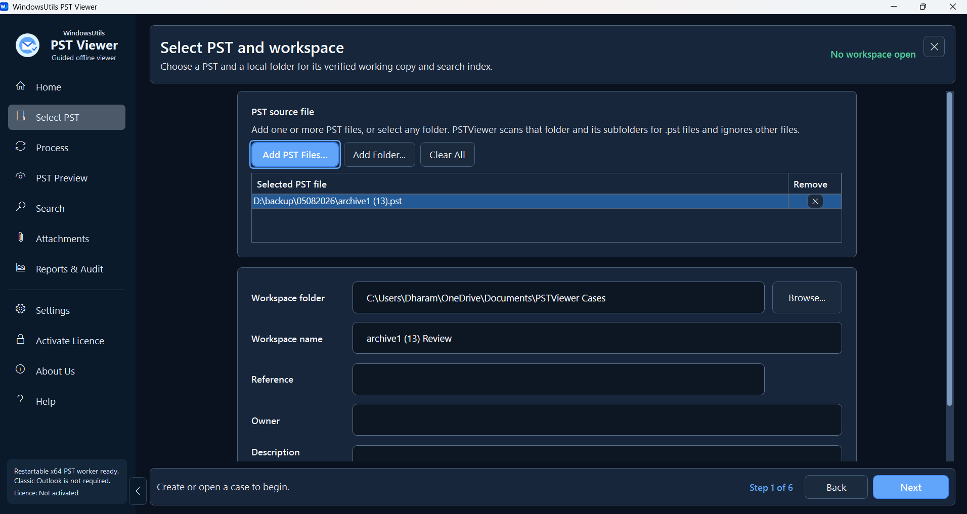 PST Viewer Pro - Add PST File