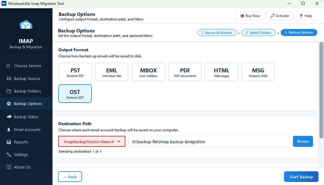 IMAP Migration Tool - Backup Emails or Migrate to Another Mailbox