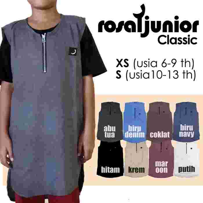 Baju Koko Gamis Pakistan Anak Rosal (Rompi Shalat) Ukuran XS dan S