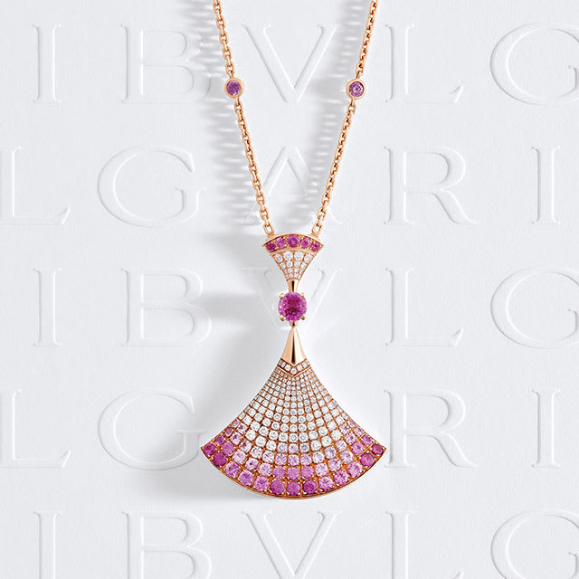 Divas’ Dream necklace with pink sapphires.