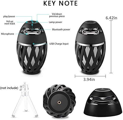 Led Flame Speaker, Torch Atmosphere Bluetooth Speakers&Outdoor Portable Stereo Speaker
