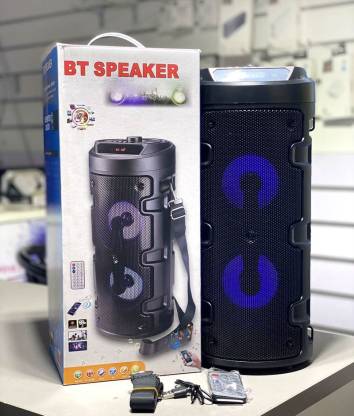 Wireless Bluetooth Super Bass Portable Party Speaker with RGB Lights, Wireless Mic, Remote Control,