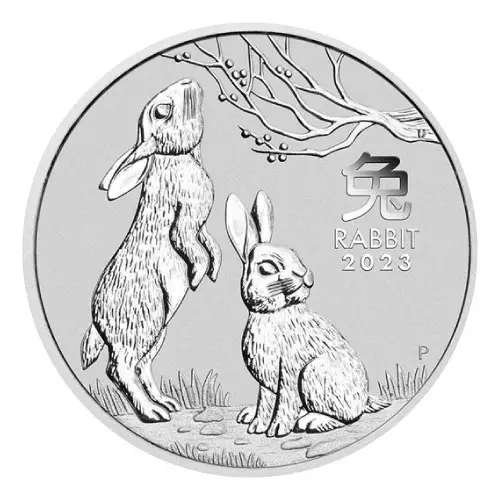 2023 Australia 2 oz Silver Lunar Rabbit BU (Series III)