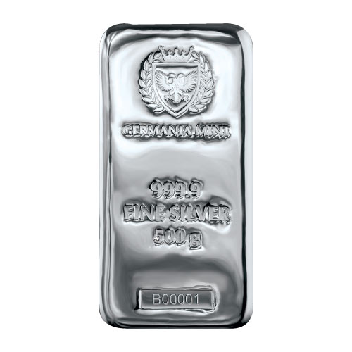 500 Gram Germania Mint Cast Silver Bar (New)