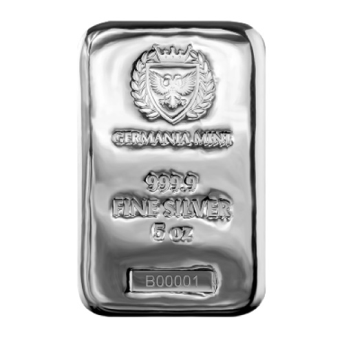 5 oz Germania Mint Cast Silver Bar (New)