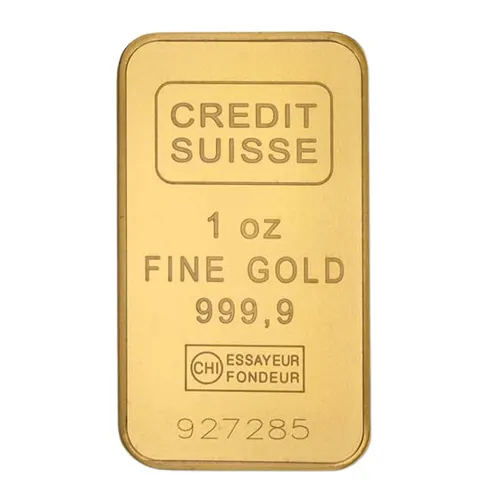 1 oz Credit Suisse Gold Bar (New w/ Assay)