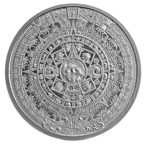 2 oz Aztec Calendar Silver Round (New)