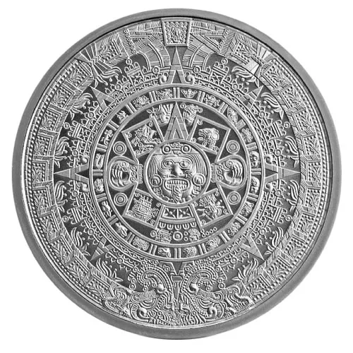 2 oz Aztec Calendar Silver Round (New)