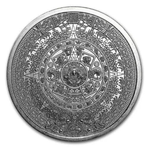 1 oz Aztec Calendar Silver Round (New)