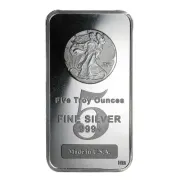 5 oz HM Walking Liberty Silver Bar (New)