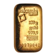 100 Gram Valcambi Cast Gold Bar (New w/ Assay)