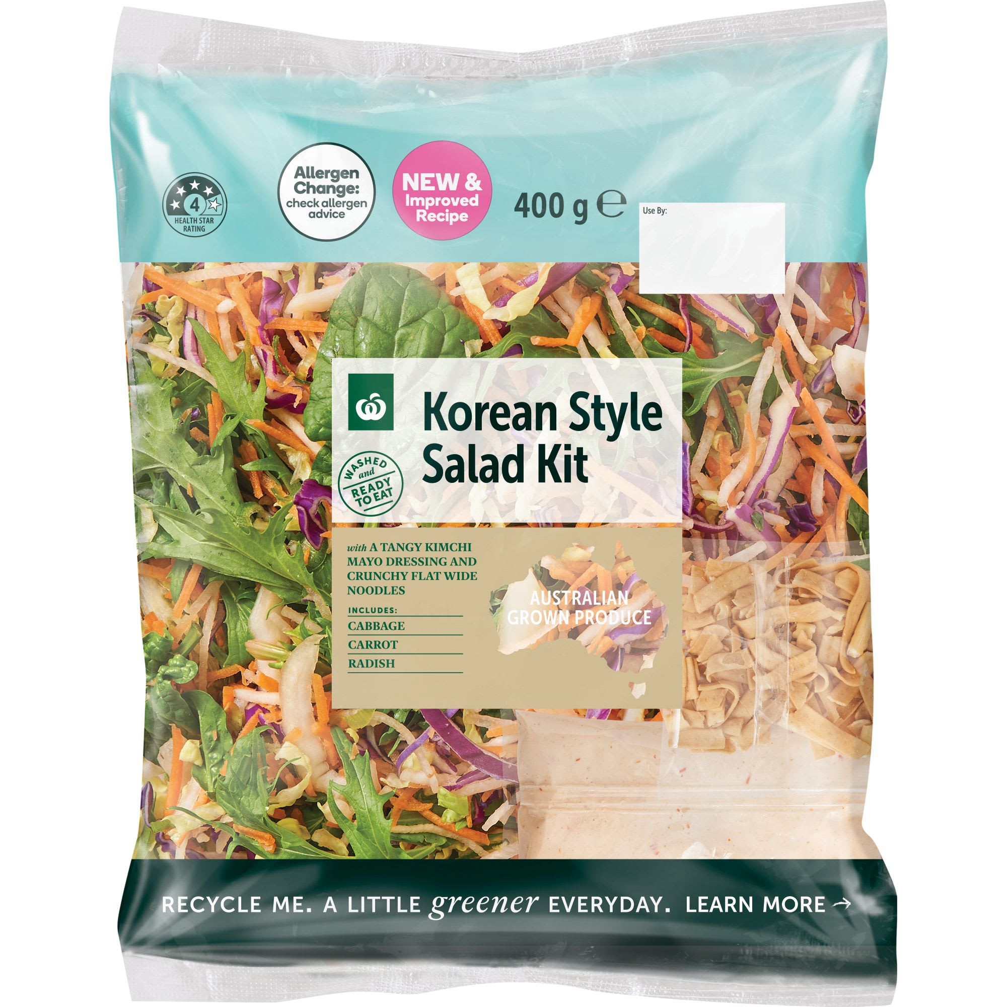 Woolworths Crunchy Korean Salad Kit 400g bunch