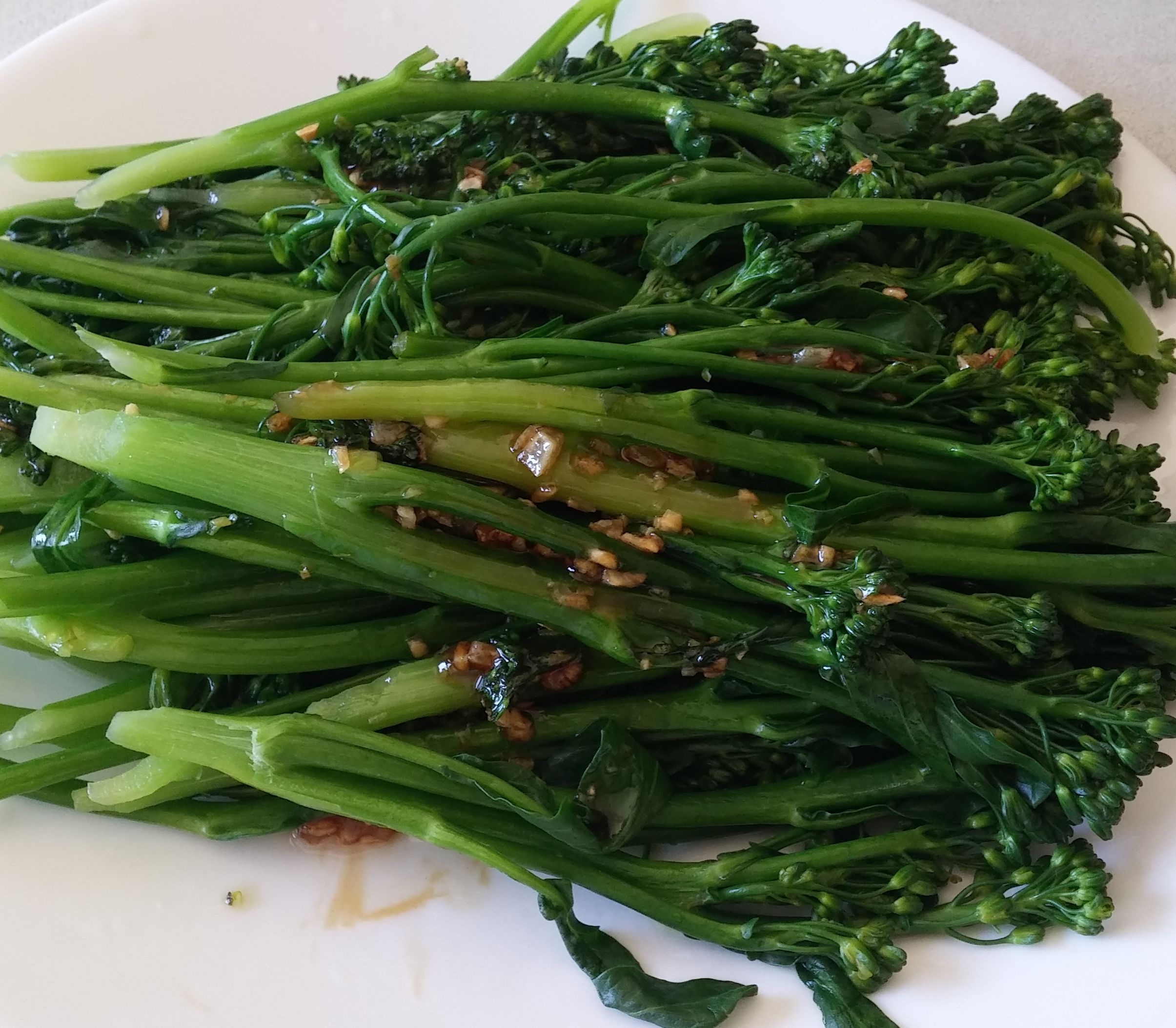 Broccolini with garlic oyster sauce bunch