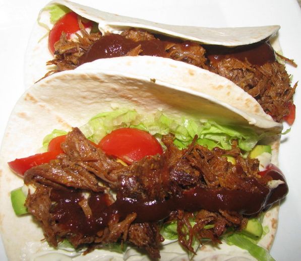 Slowcooker* Pulled Beef from Leftover Roast Beef bunch