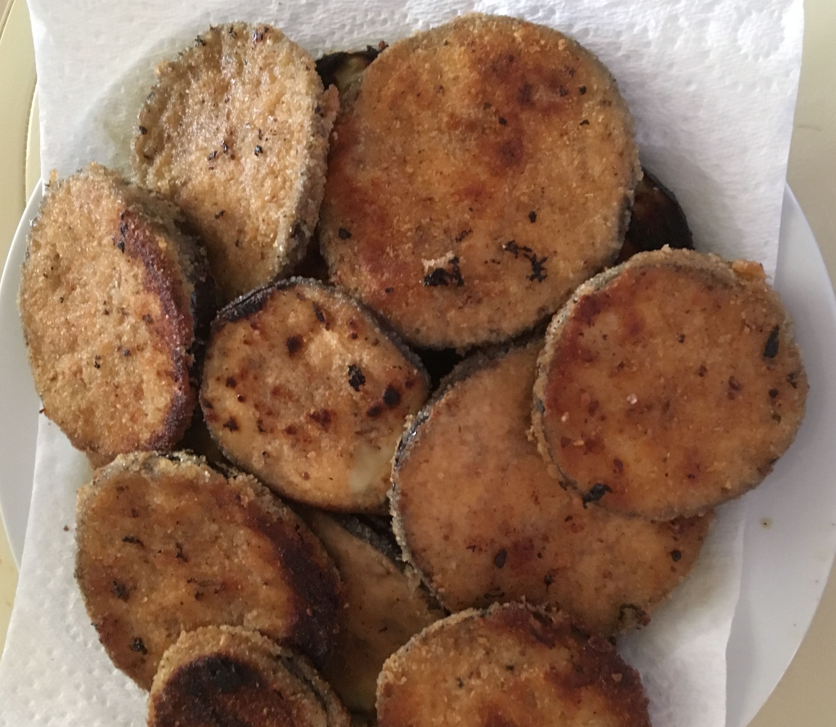 Crumbed eggplant bunch