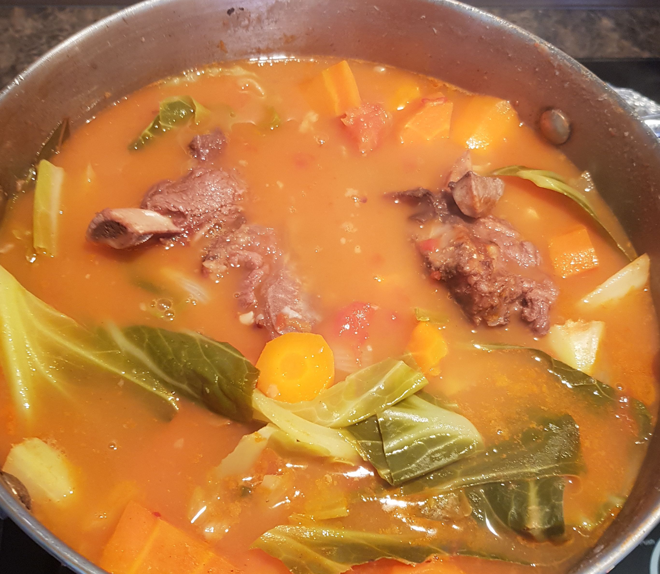 Beef and bean soup. | bunch