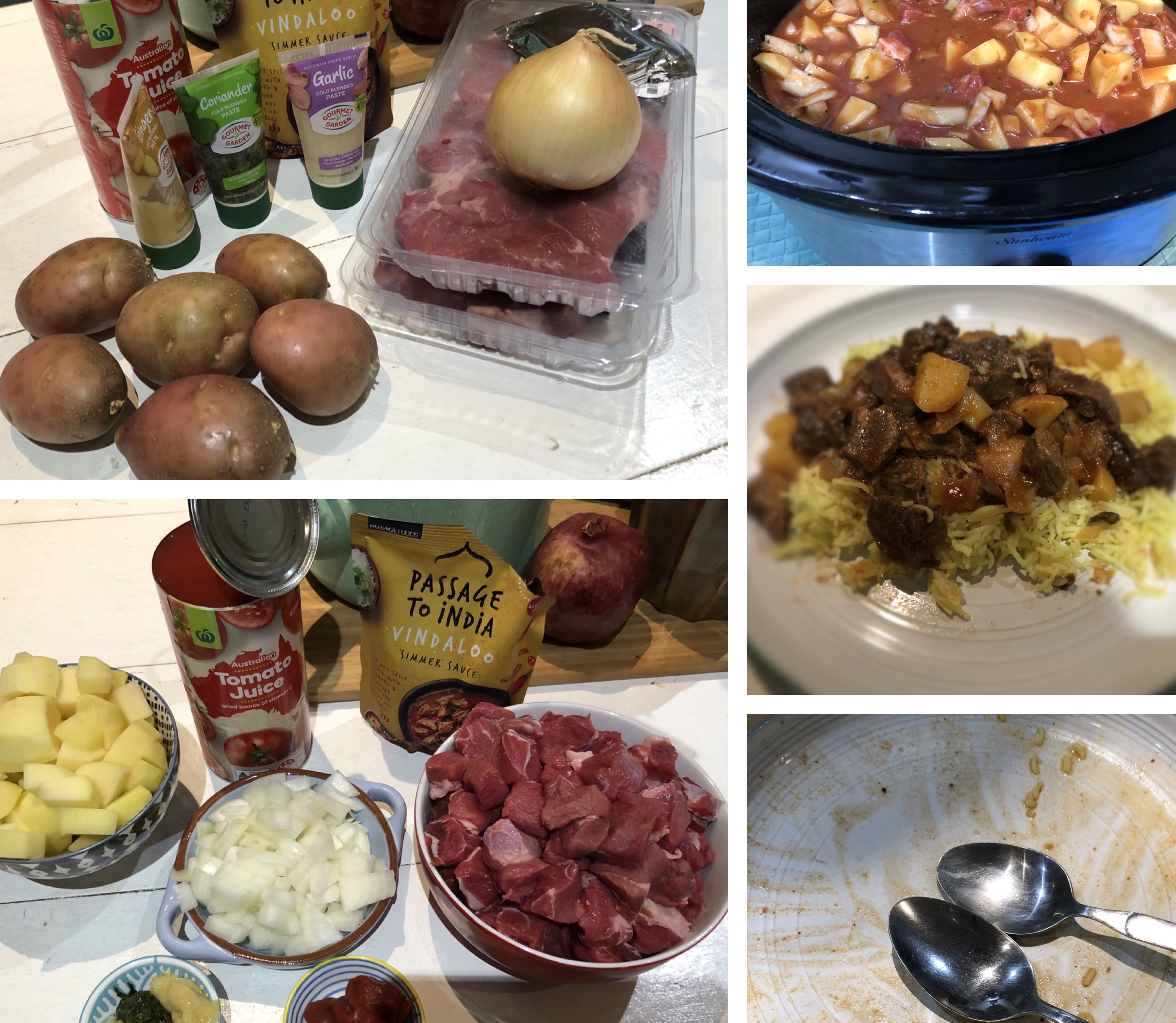 Slow cooked Beef Vindaloo bunch