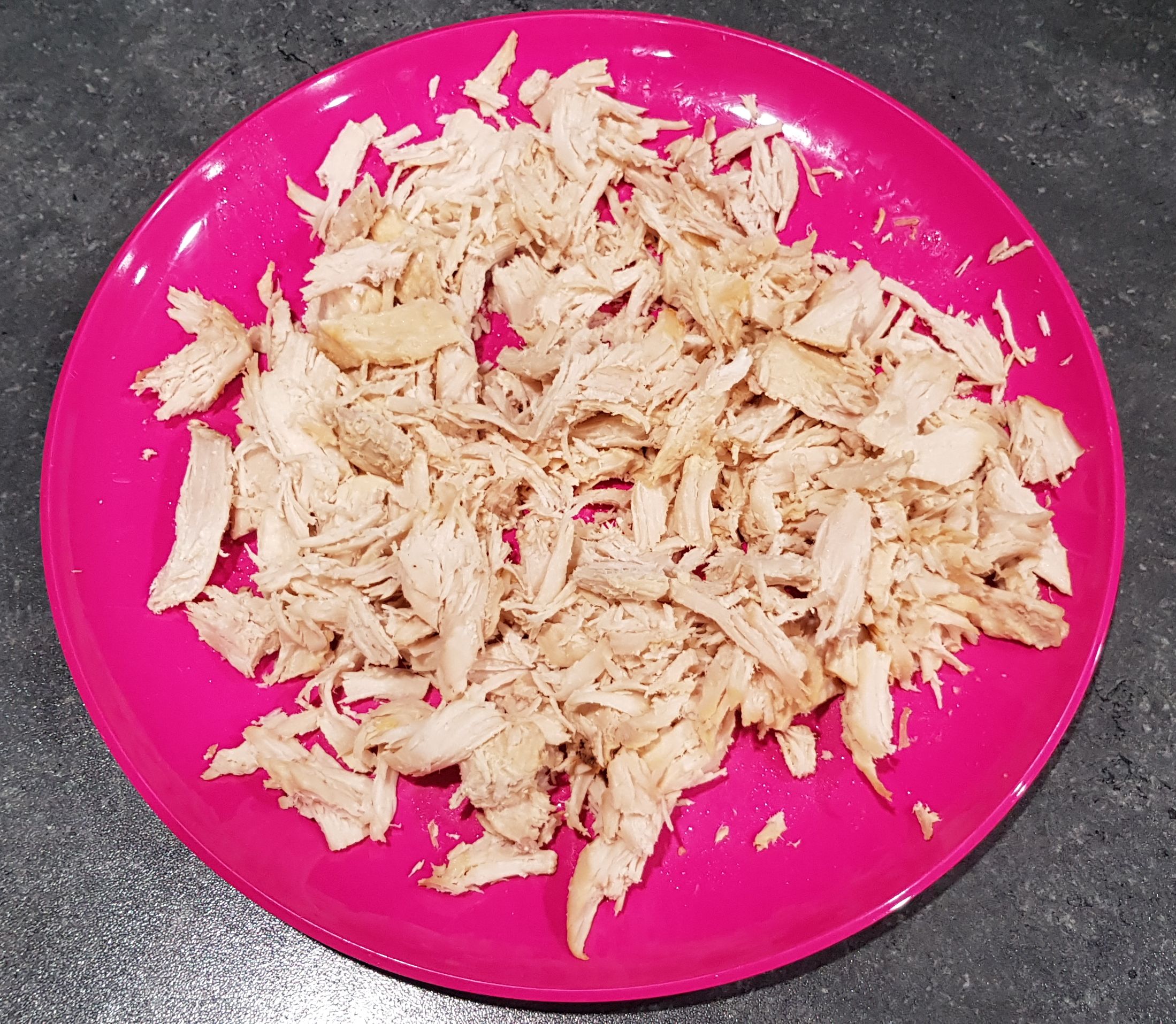 Slow cooked chicken bunch