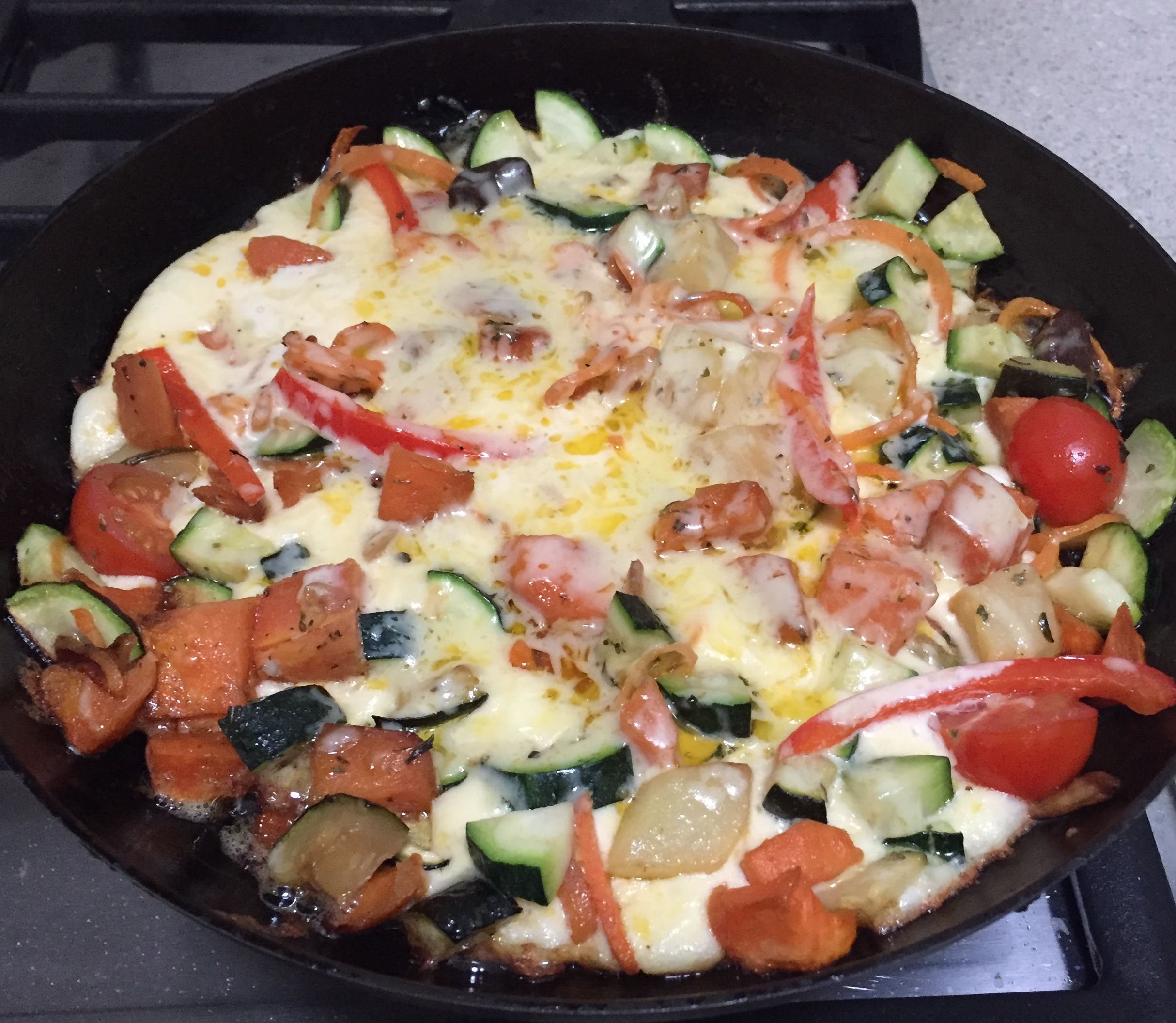 Leftover Roast Veggie Omelette bunch