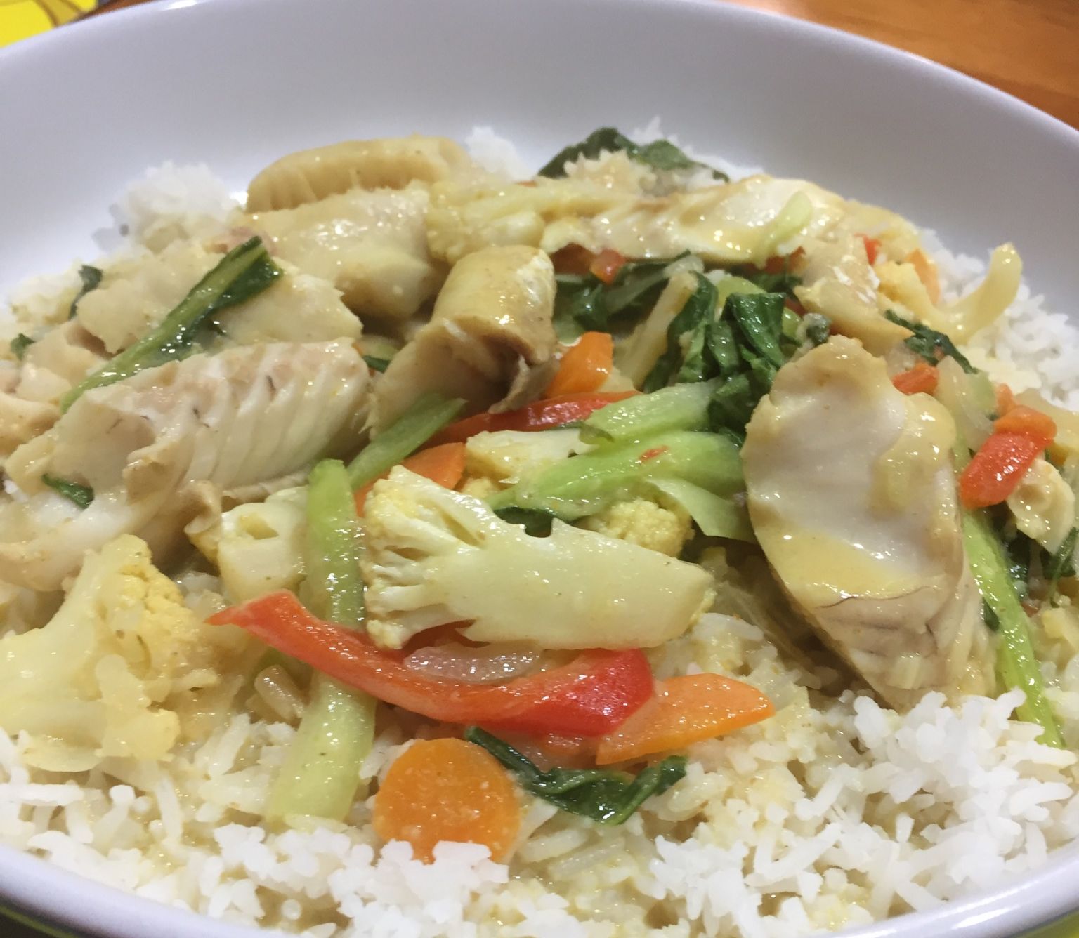 Coconut Curry Vegetables with Fish bunch