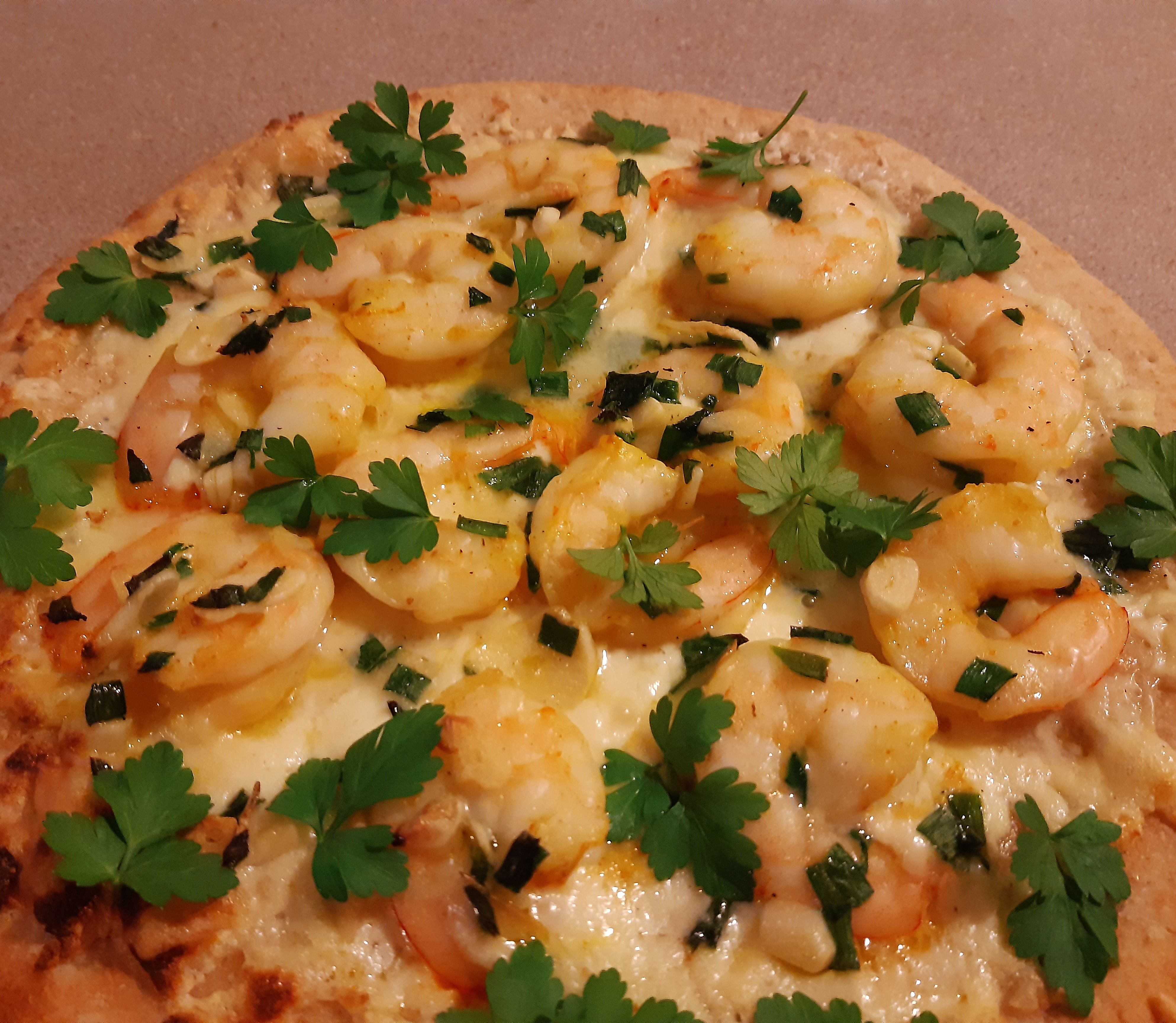 Garlic prawn pizza bunch