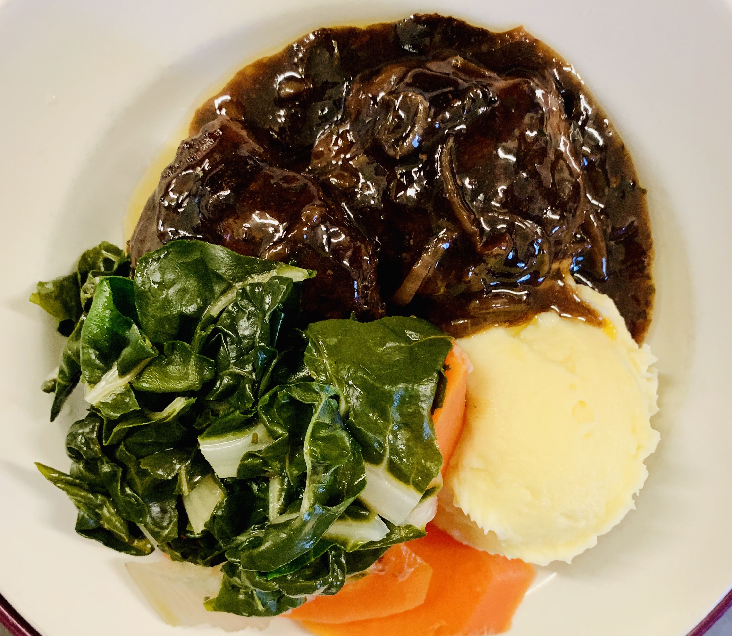 Beef Rissoles With a Red Wine and Onion Gravy bunch