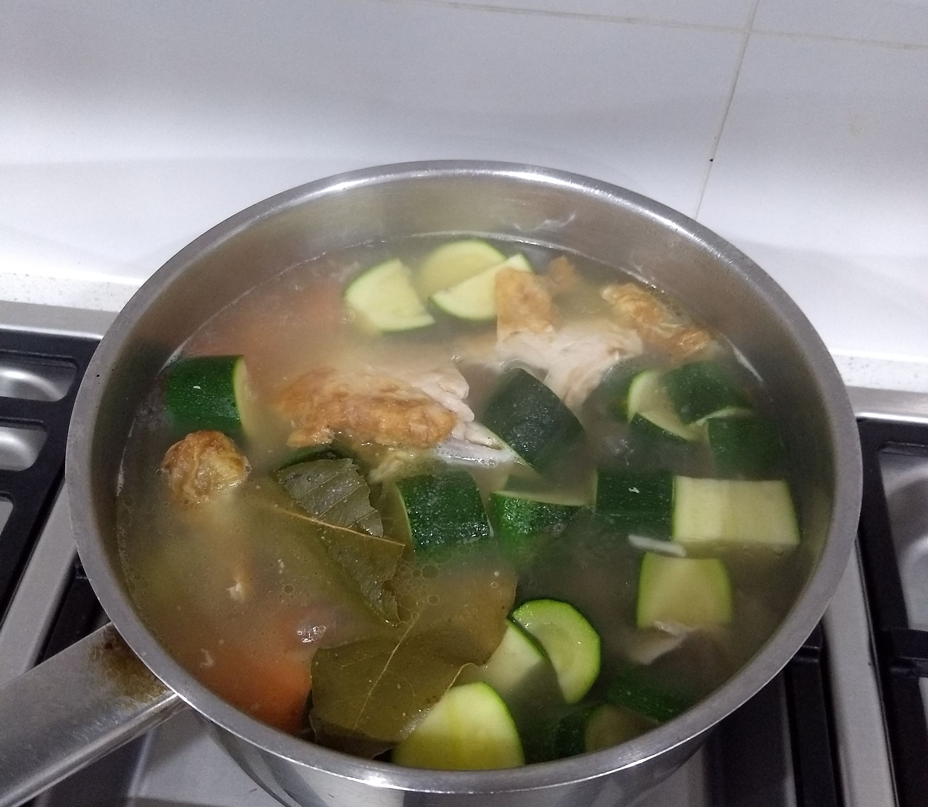 Roast chicken soup! bunch