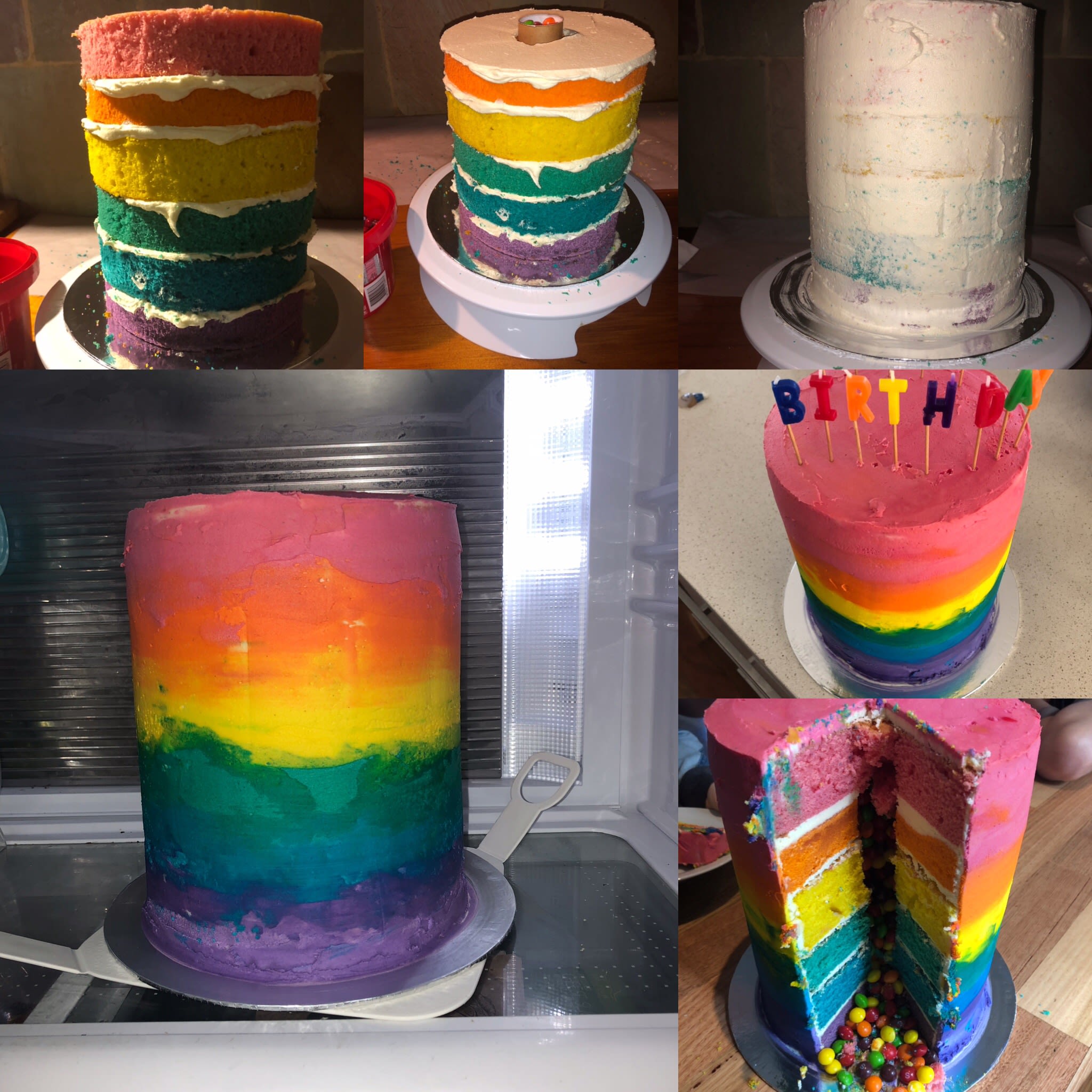 How to Make a Rainbow cake with Skittles inside | bunch