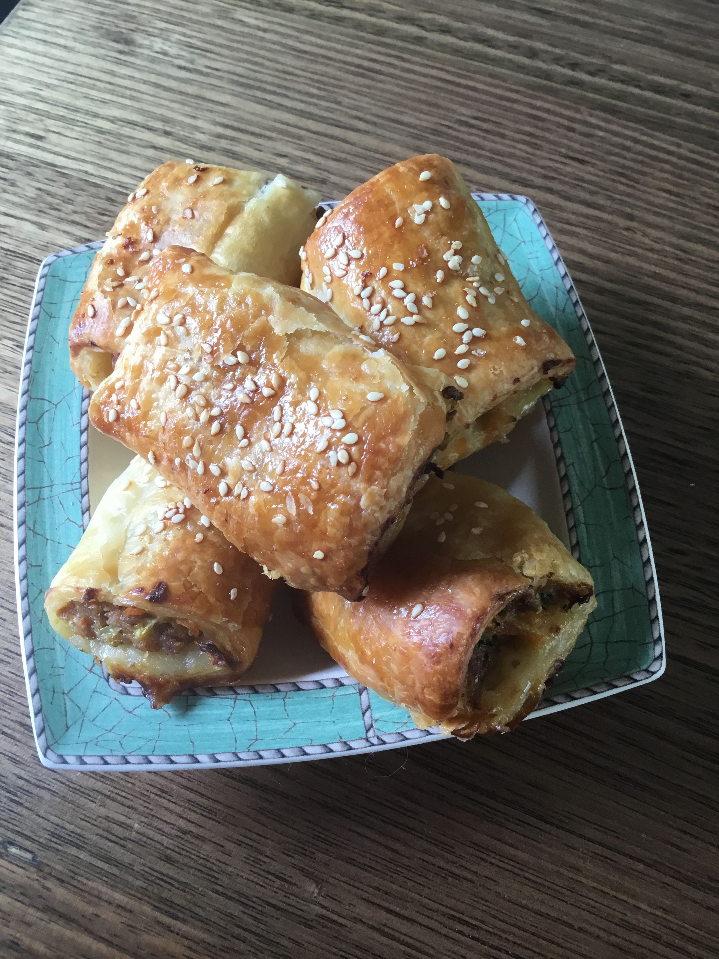 Baked bean sausage rolls bunch