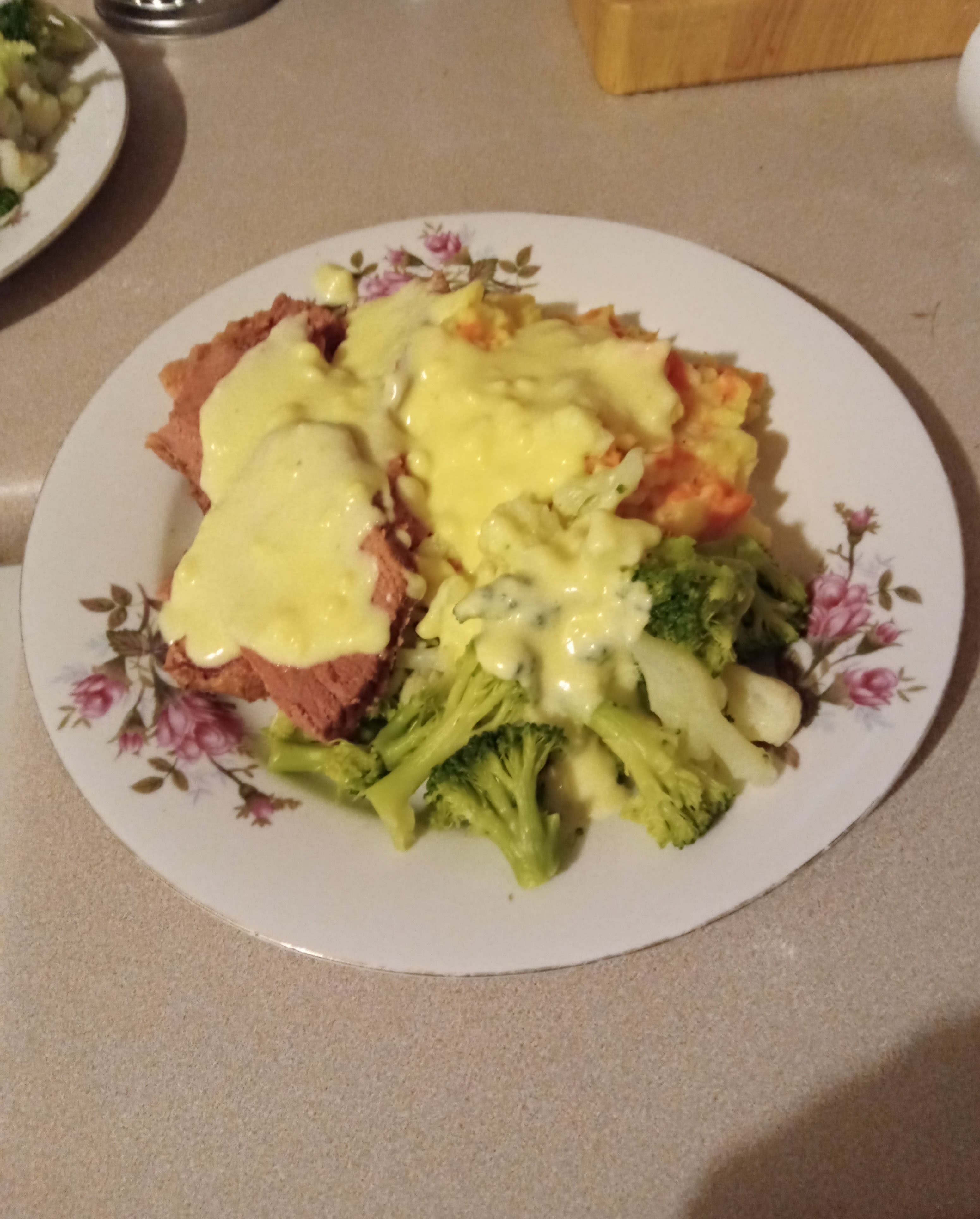 Corn silverside veg and white sauce bunch