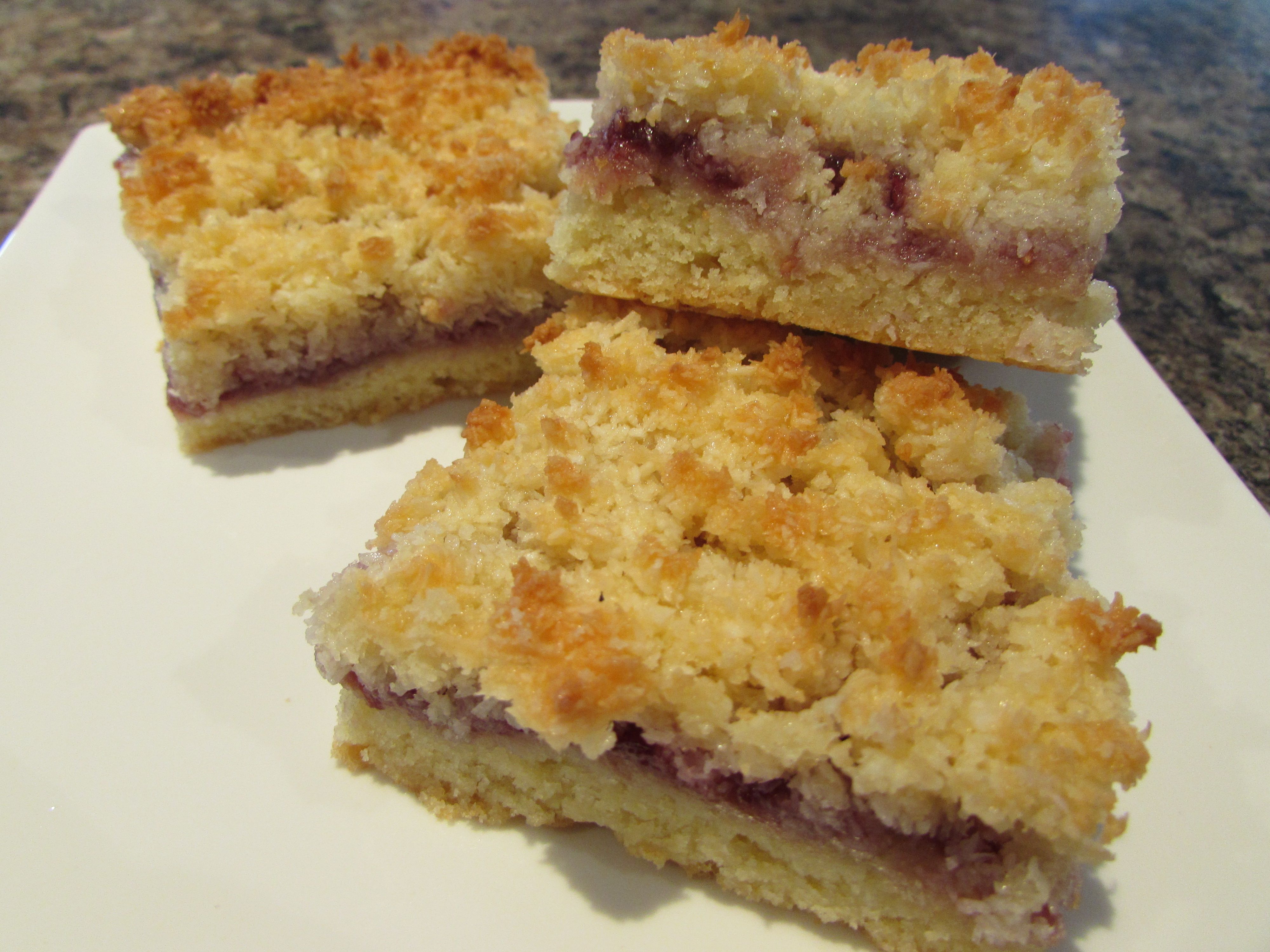 Coconut Raspberry Slice bunch