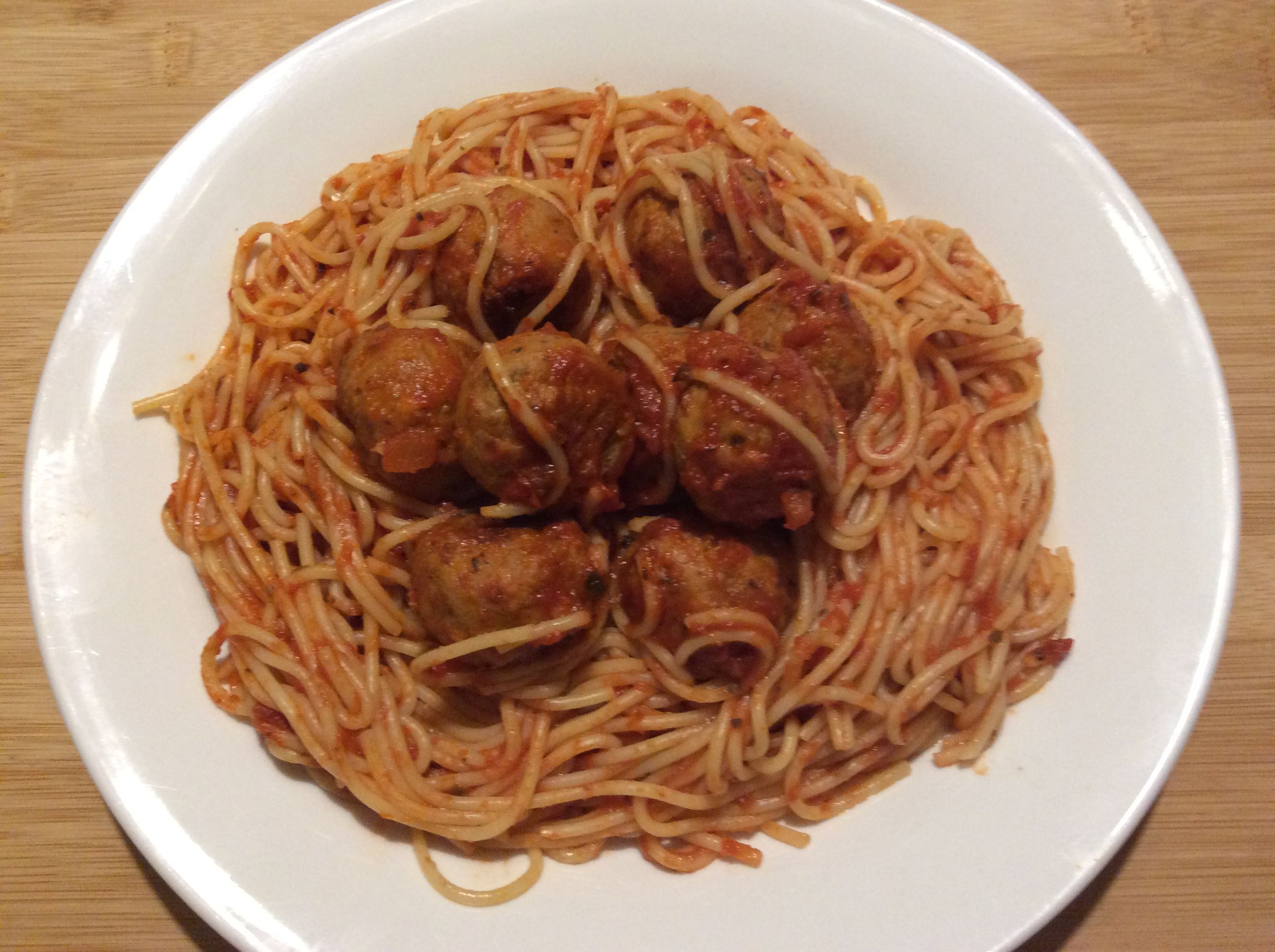 Veal and Pork Meatball Pasta bunch