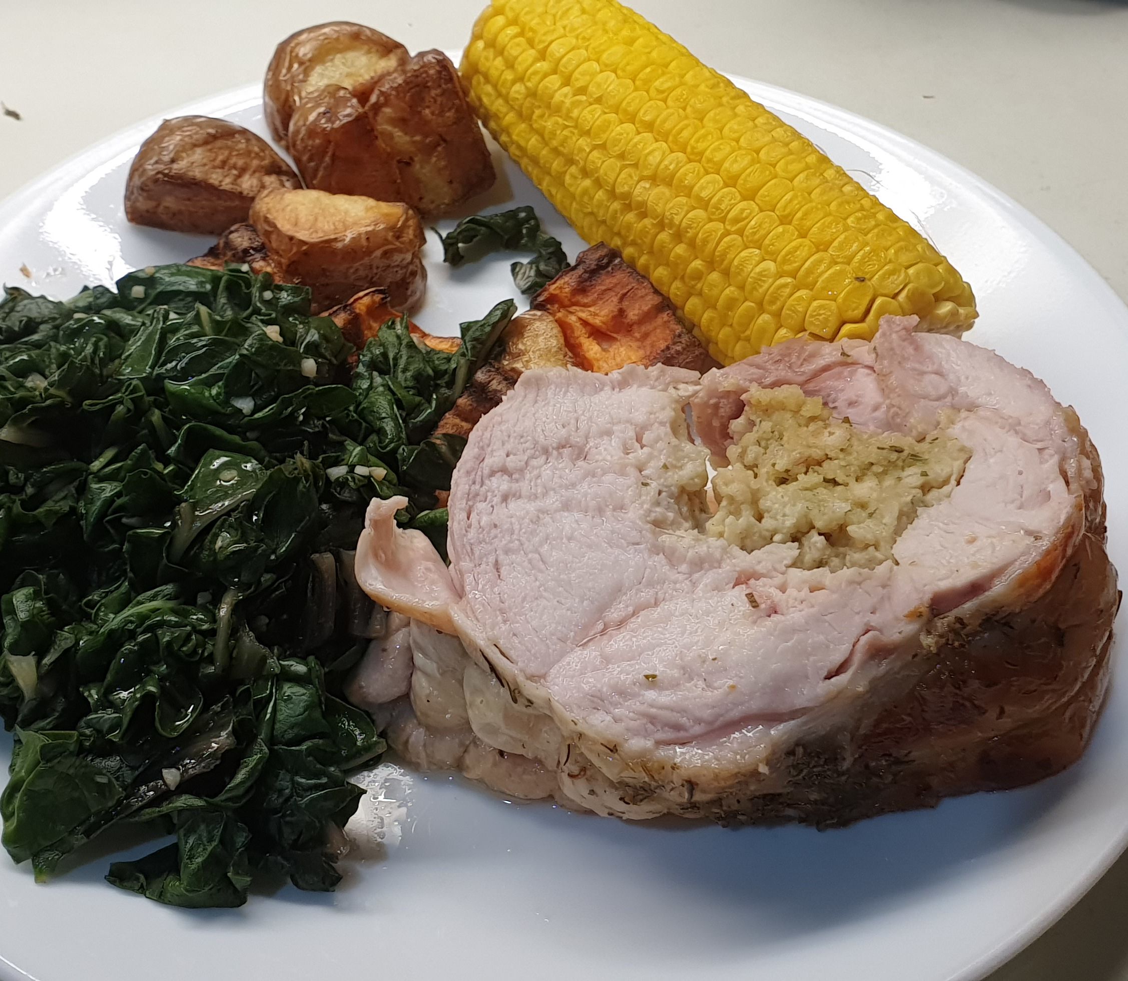 Boneless Chicken Roast with vegetables bunch