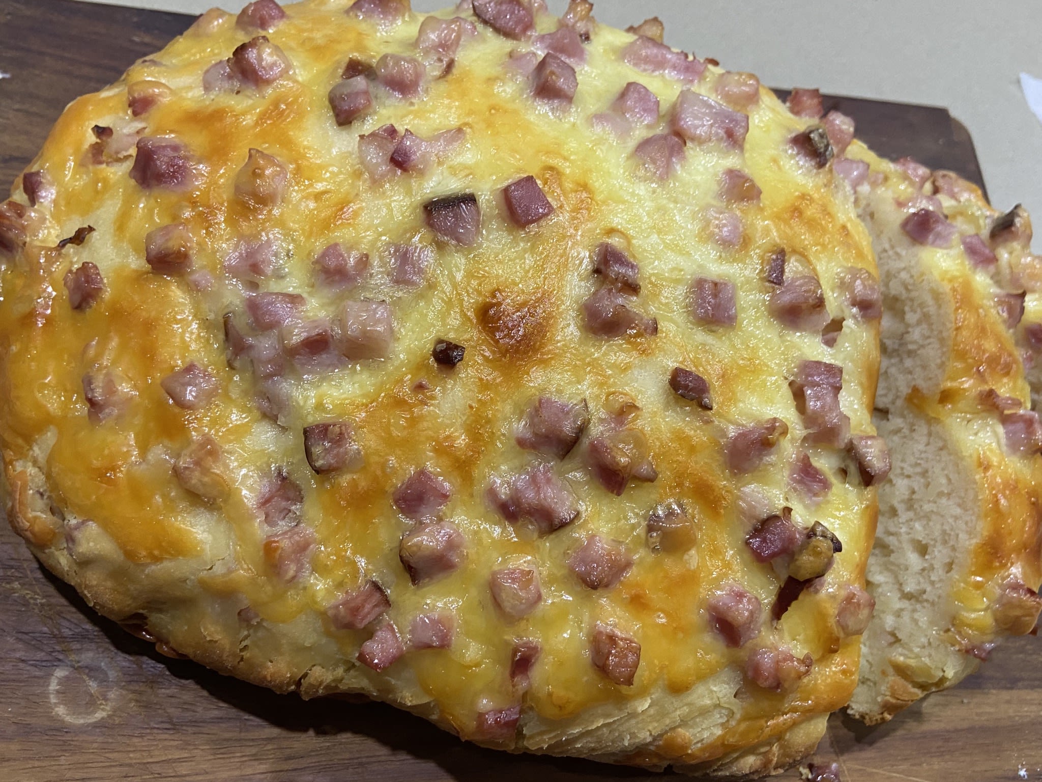 Cheese and bacon bread bunch