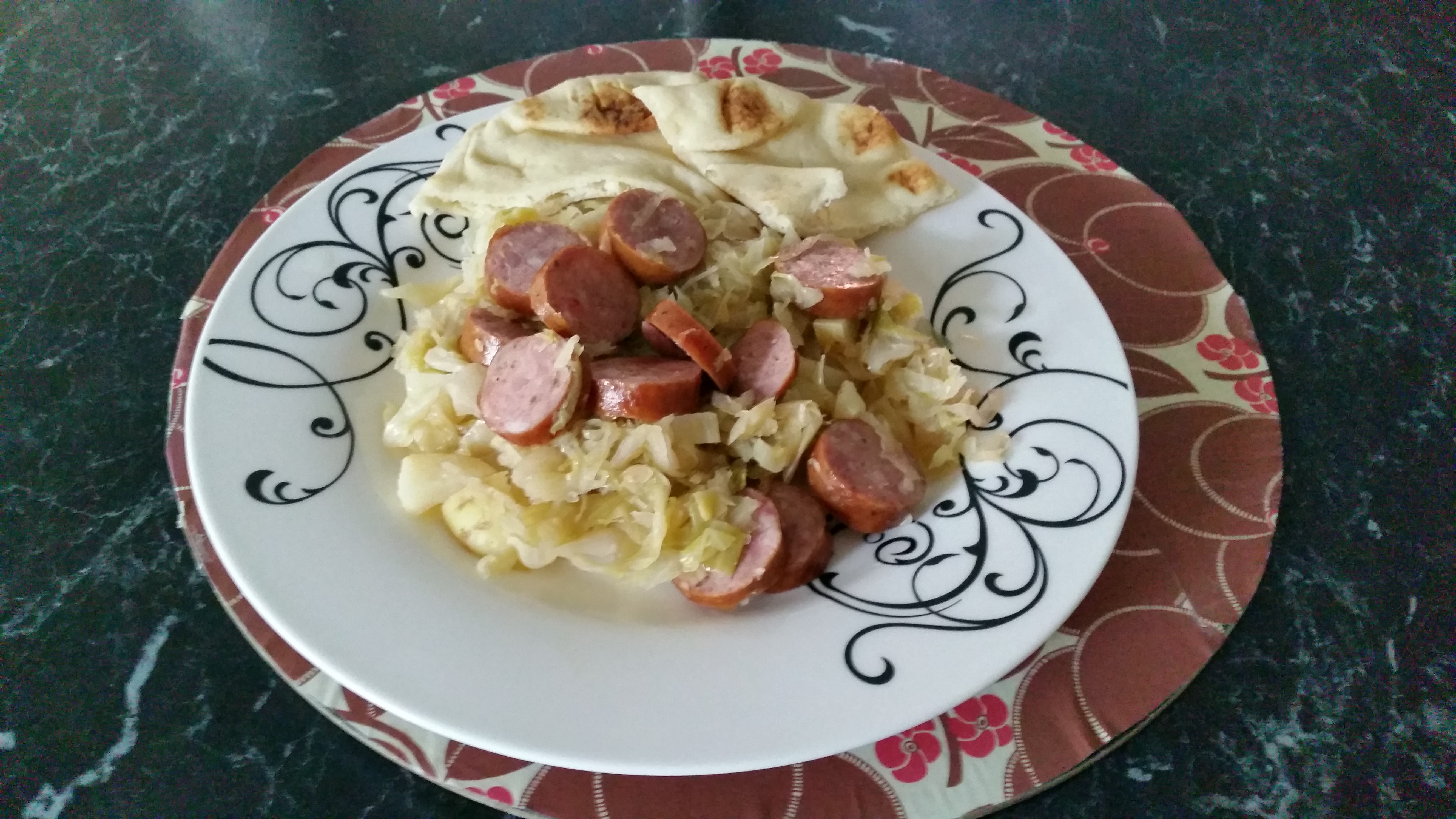 Smoked kransky and sauerkraut bunch