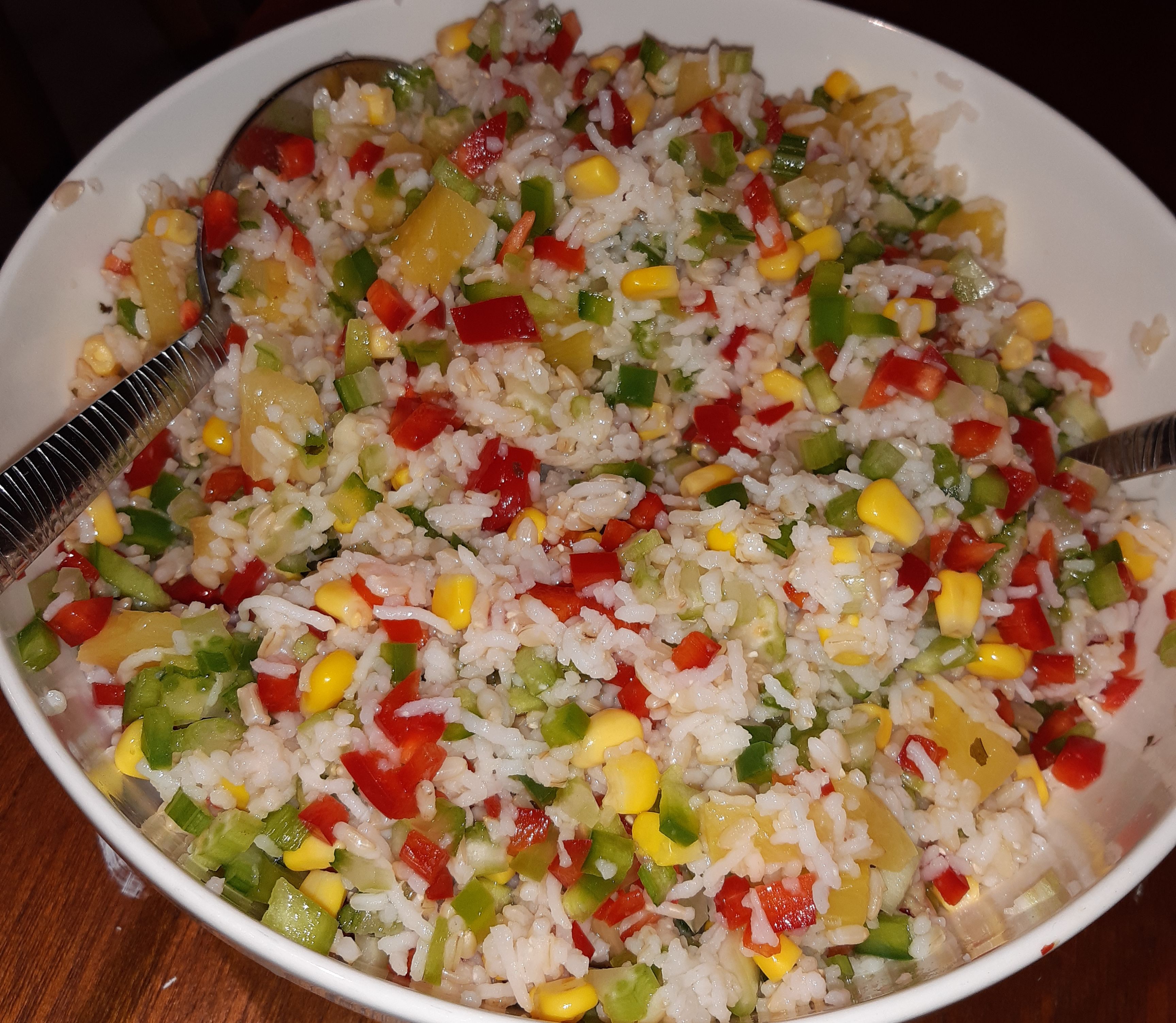 Brown and White Rice Salad bunch