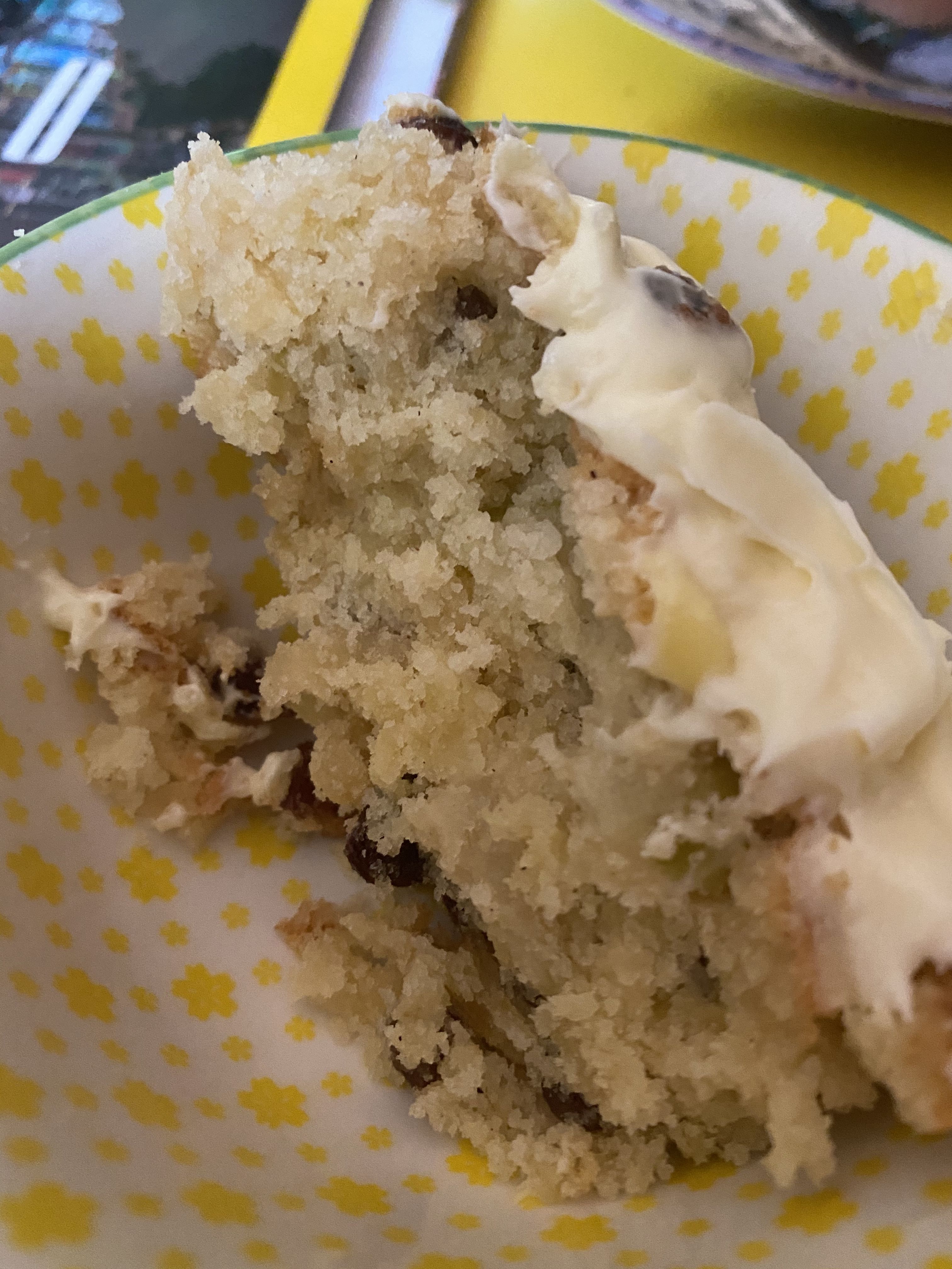 Apple and sultana cake with cream cheese frosting bunch