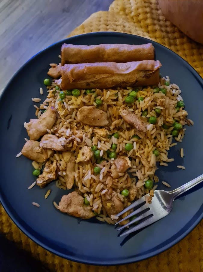 Chicken fried rice in the slow cooker bunch